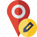 edit, gps, location, map, marker, navigation, pin