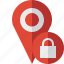 gps, location, lock, map, marker, navigation, pin 
