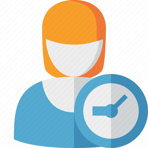 Account, clock, female, profile, user, woman icon - Download on Iconfinder