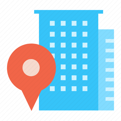 Apartment, building, hotel, map marker, office icon - Download on Iconfinder