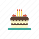 birthday, cake, candles, celebration, food, party, tart