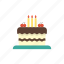 birthday, cake, candles, celebration, food, party, tart 