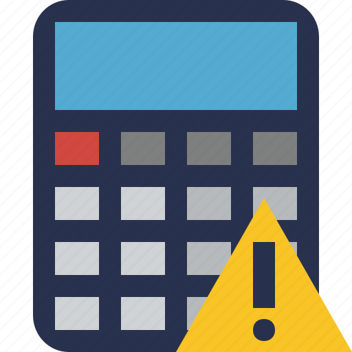 Calculator, warning, accounting, calculate, finance, math icon - Download on Iconfinder