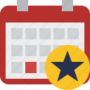 calendar, star, date, day, event, month, schedule