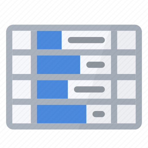 Bars, blue, cell, data, formating, spreadsheet icon - Download on Iconfinder