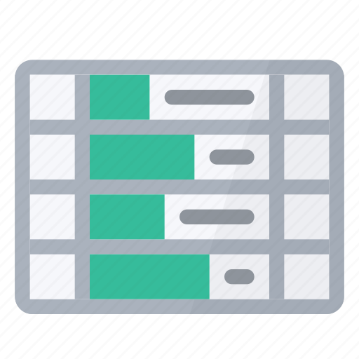 Bars, cell, data, formating, green, spreadsheet icon - Download on Iconfinder