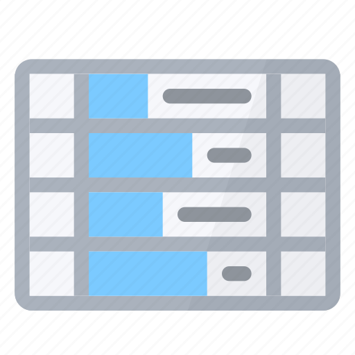 Bars, blue, cell, data, formating, light, spreadsheet icon - Download on Iconfinder
