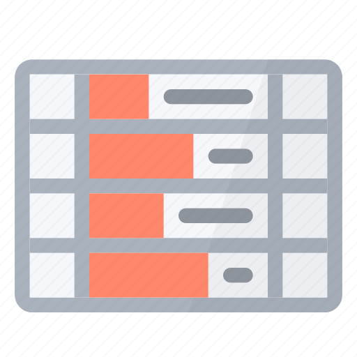 Bars, cell, data, formating, orange, spreadsheet icon - Download on Iconfinder