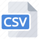 csv, document, file, spreadsheet, type 