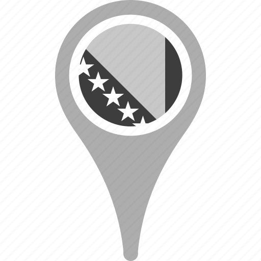Bosnia herzegovina, country, county, flag, map, national, pin icon - Download on Iconfinder