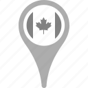canada, country, county, flag, map, national, pin 