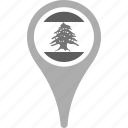 country, county, flag, lebanon, map, national, pin