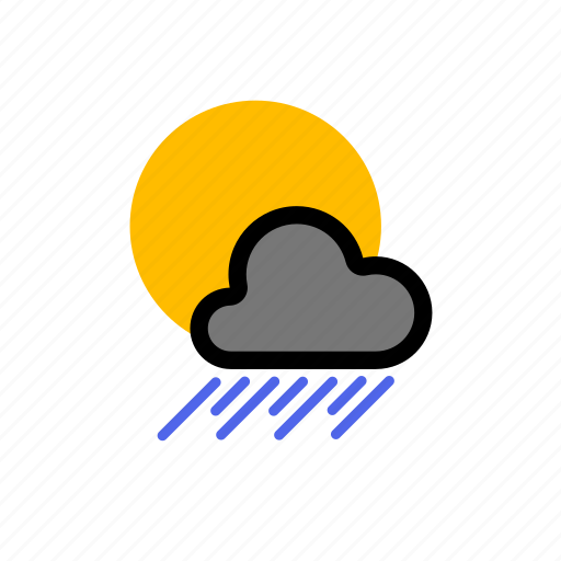 Clouds, heavy, showers, rain, sun, cloudy, forecast icon - Download on Iconfinder