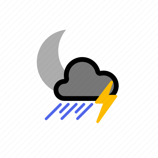 Thundery, showers, night icon - Download on Iconfinder