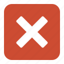 close, window, cancel, error, red, rounded, square