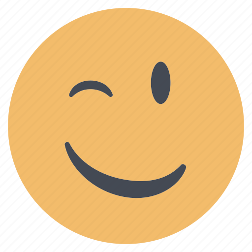 Emoticon, wink, emoji, emotion, expression, face, smiley icon - Download on Iconfinder