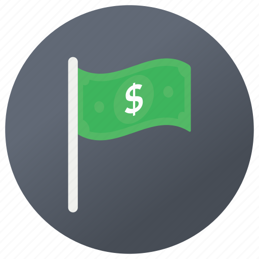 Business flag, currency symbol, dollar flag, economy concept, finance emblem icon - Download on Iconfinder
