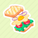 egg sandwich, egg toast, breakfast sandwich, sandwich, breakfast food