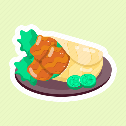 Enchilada, burrito, tortilla roll, tortilla wrap, chicken wrap icon - Download on Iconfinder