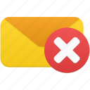 delete, email, envelope, letter, mail, message, remove