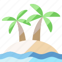 island, palm, tree, vacation, holiday, summer