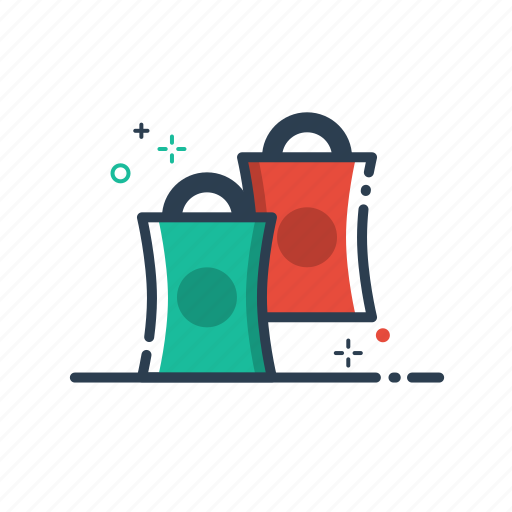 Bag, colorful, flatolin, illustration, line, line icon, shopping icon - Download on Iconfinder