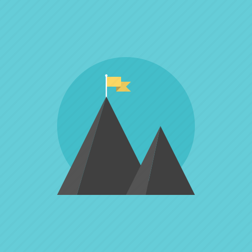 Explore, flag, goal, growth, illustration, mission, mountain icon - Download on Iconfinder