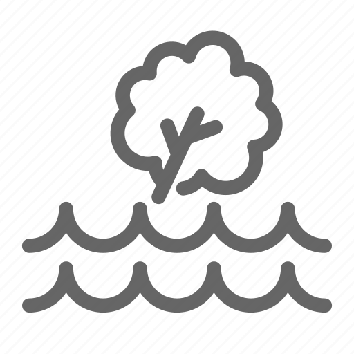 Disaster, flood, flooding, insurance, inundation, tree, weather icon - Download on Iconfinder