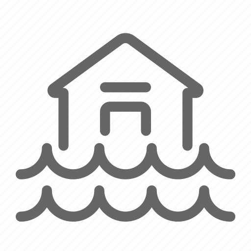 Disaster, flood, flooding, home, house, insurance, inundation icon - Download on Iconfinder