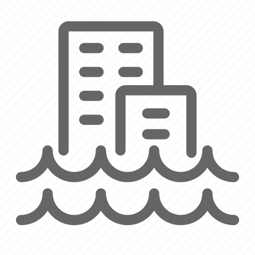 Building, disaster, flood, flooding, insurance, inundation, weather icon - Download on Iconfinder