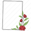 frame, flower, leaf, floral