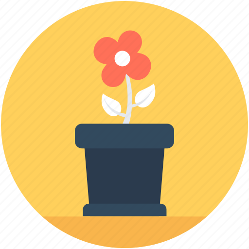 Flower pot, flowering plant, plant, red rose, rose icon - Download on Iconfinder