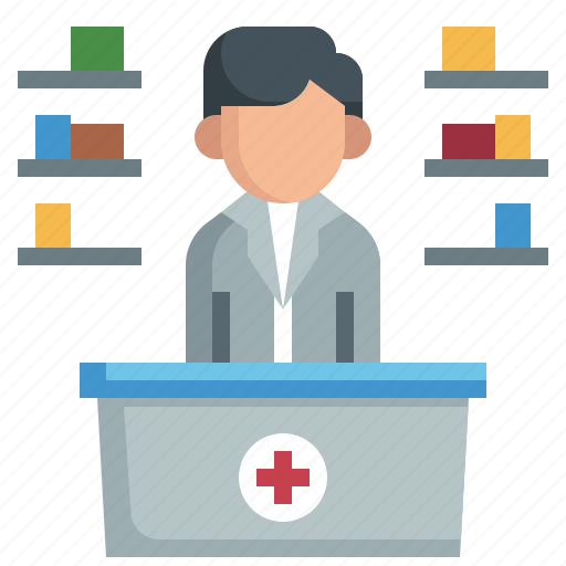 Flu, pharmacy, counter, drugstore, professions, jobs icon - Download on Iconfinder