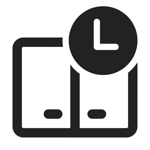 Ic, fluent, dual, screen, clock, regular icon - Free download