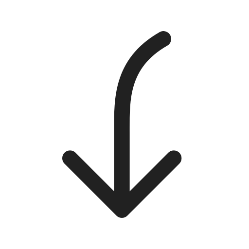 Ic, fluent, arrow, curve, down, left, regular icon - Free download