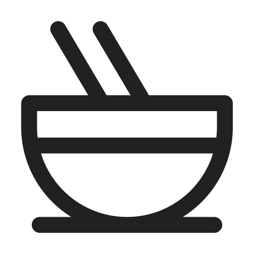 Ic, fluent, bowl, chopsticks, regular icon - Free download