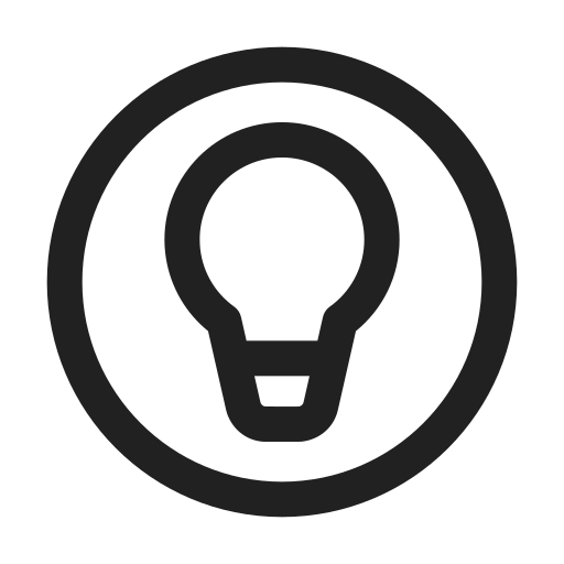 Ic, fluent, lightbulb, circle, regular icon - Free download