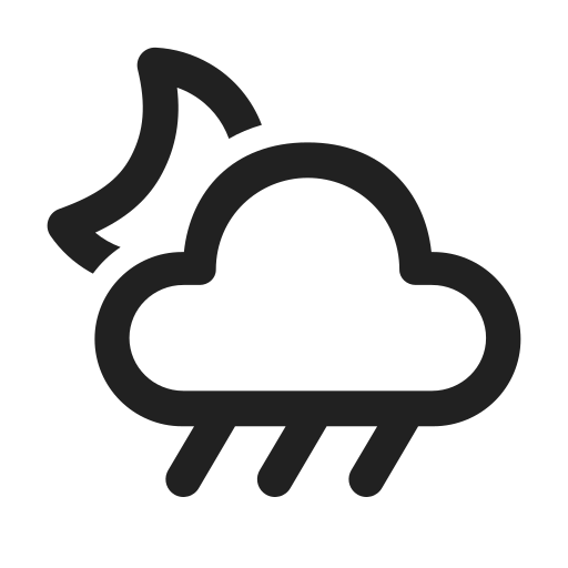 Ic, fluent, weather, rain, showers, night, regular icon - Free download