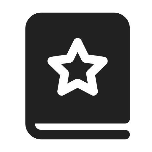 Ic, fluent, book, star, filled icon - Free download
