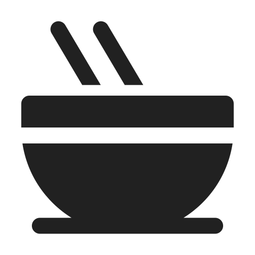 Ic, fluent, bowl, chopsticks, filled icon - Free download