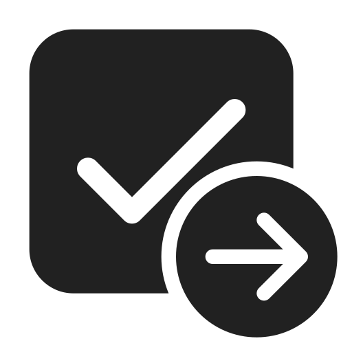 Ic, fluent, checkbox, arrow, right, filled icon - Free download