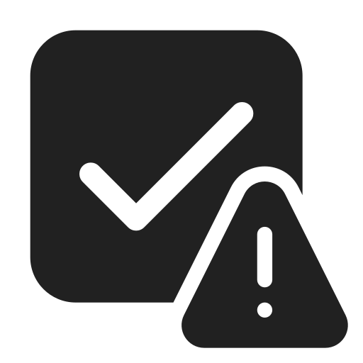 Ic, fluent, checkbox, warning, filled icon - Free download