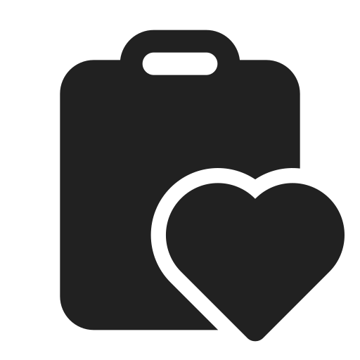 Ic, fluent, clipboard, heart, filled icon - Free download