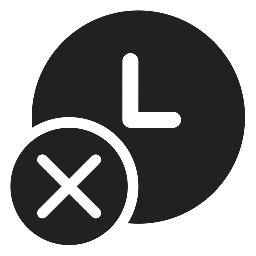 Ic, fluent, clock, dismiss, filled icon - Free download