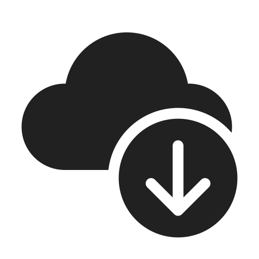 Ic, fluent, cloud, arrow, down, filled icon - Free download