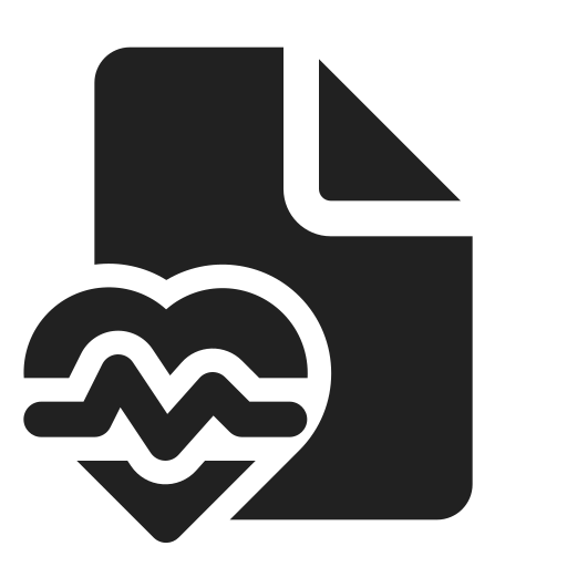 Ic, fluent, document, heart, pulse, filled icon - Free download