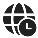 ic, fluent, globe, clock, filled