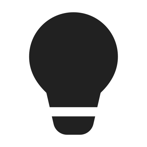 Ic, fluent, lightbulb, filled icon - Free download