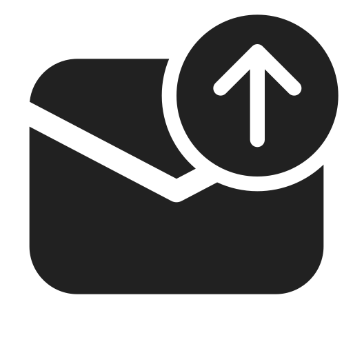 Ic, fluent, mail, arrow, up, filled icon - Free download