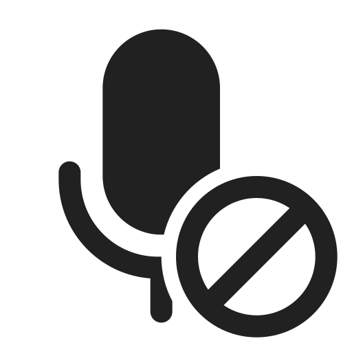 Ic, fluent, mic, prohibited, filled icon - Free download